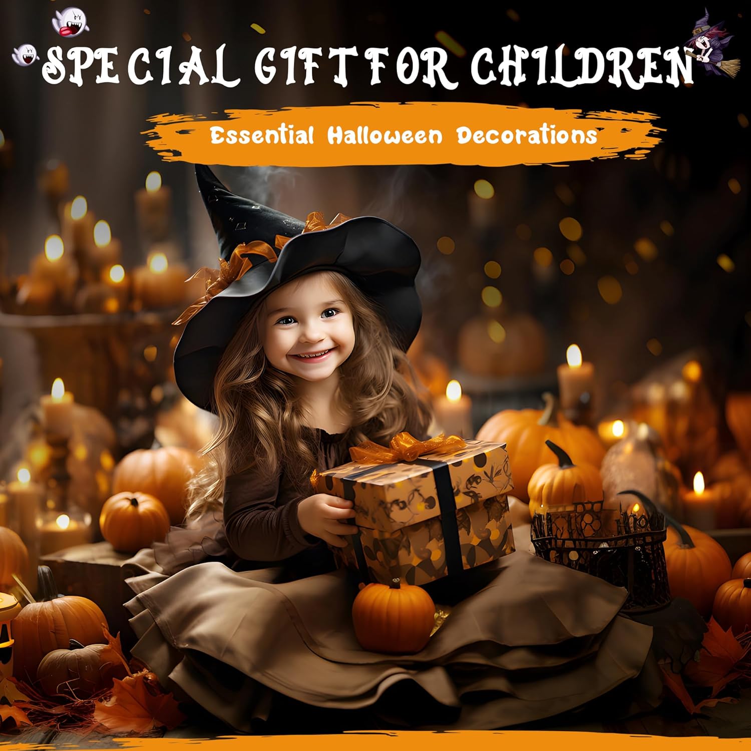 2 Pack Pumpkin Head Torches Halloween Headlamp with 2 Lighting Modes