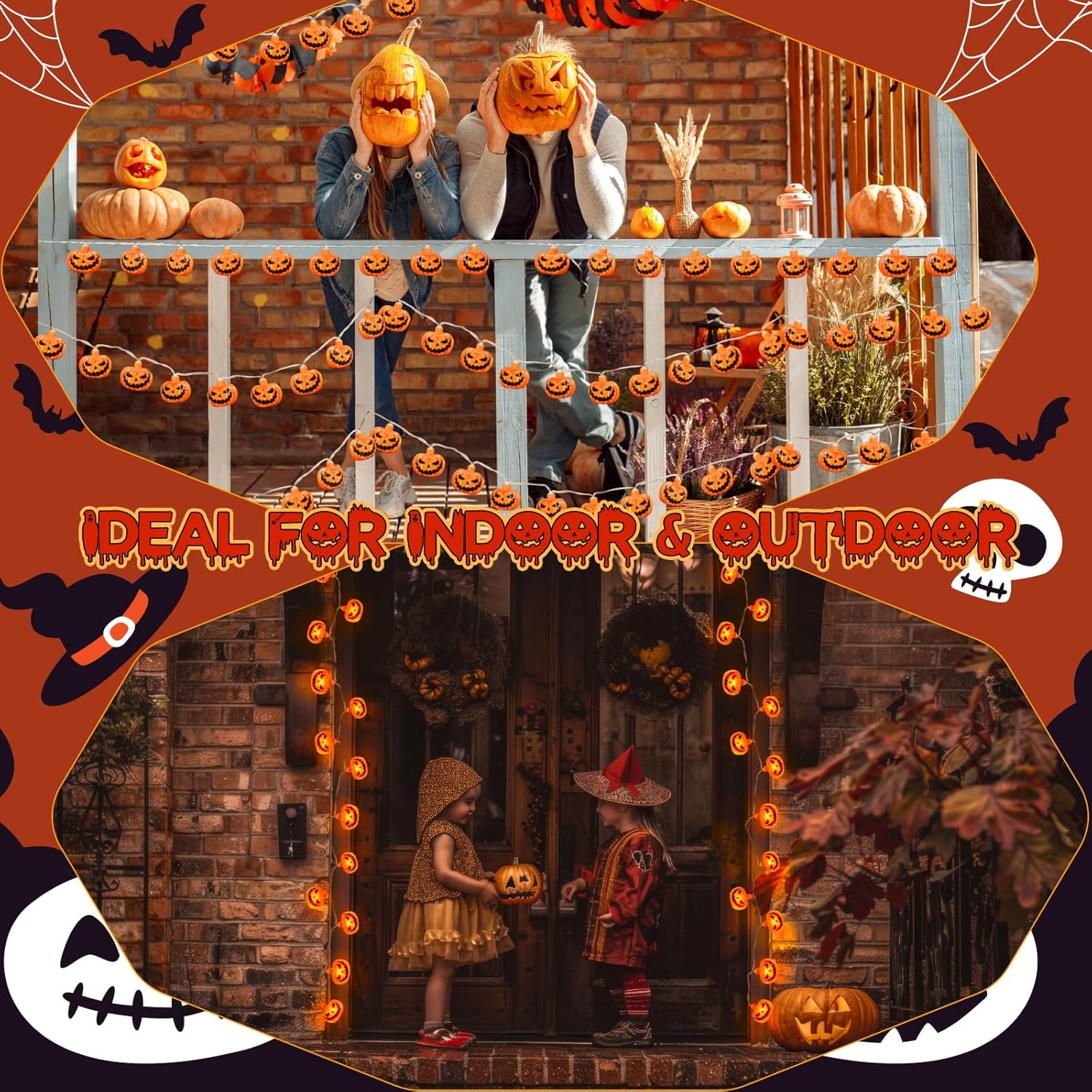 Halloween Pumpkin Lights 3M 20 LED Waterproof Fairy Lights with Timer