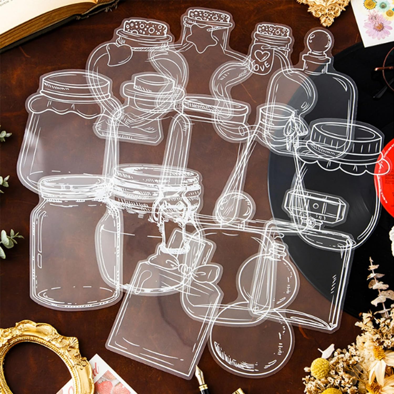 Woyuosn Transparent Dried Flower Bookmarks