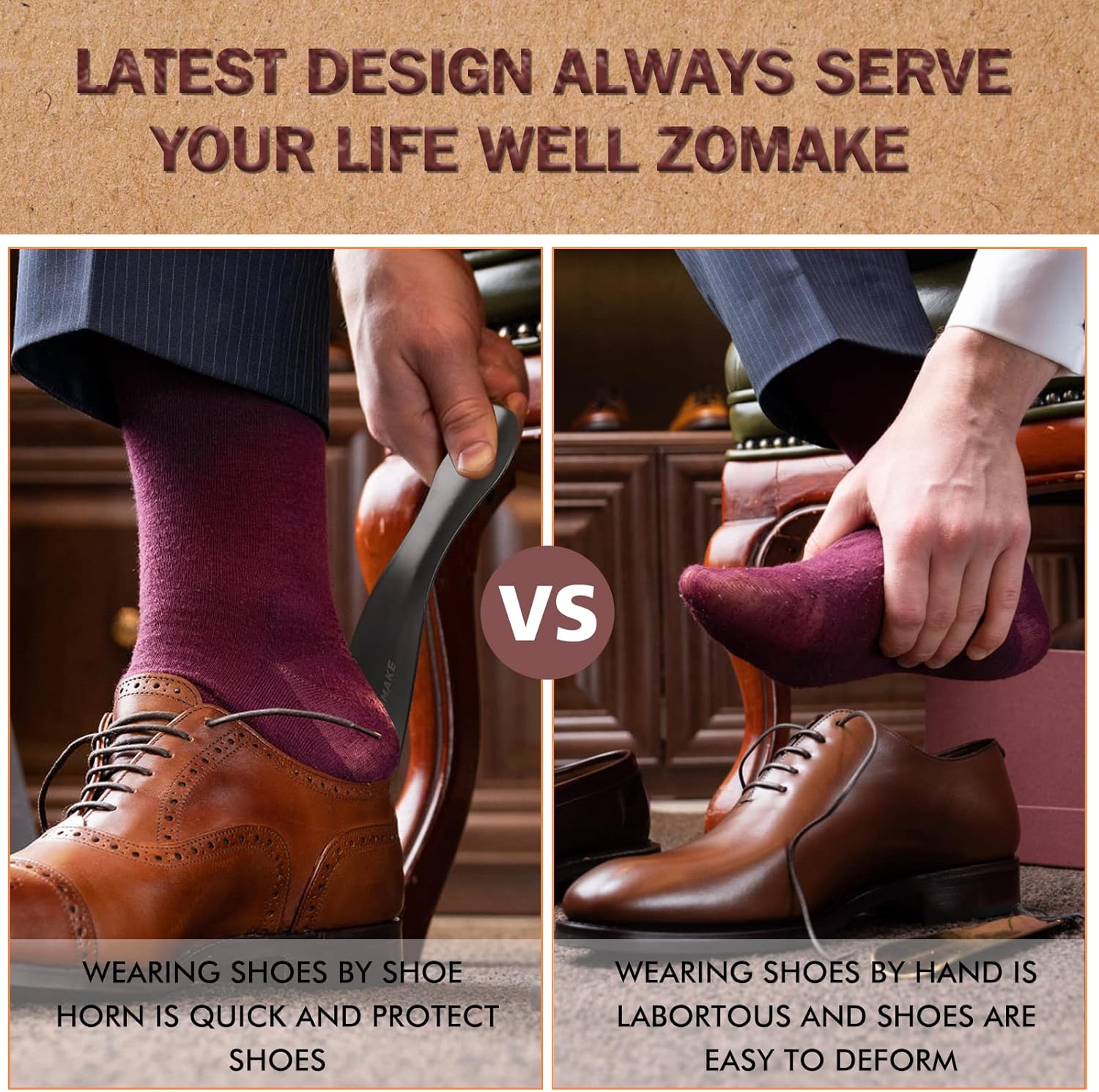 Metal Shoe Horn Long Handle (2 Packs)