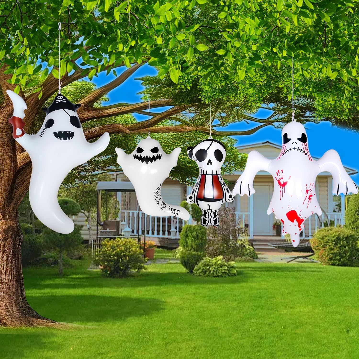 Inflatable Halloween Ghost Decorations Outdoor Yard Haunted House Props