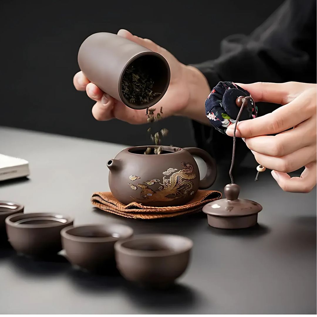 Purple Clay Travel Tea Set