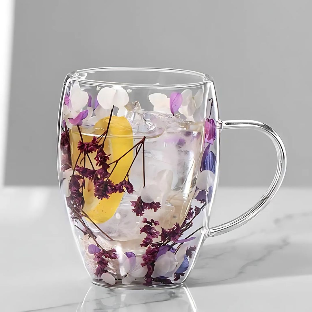Coffee Mug with Dried Flowers