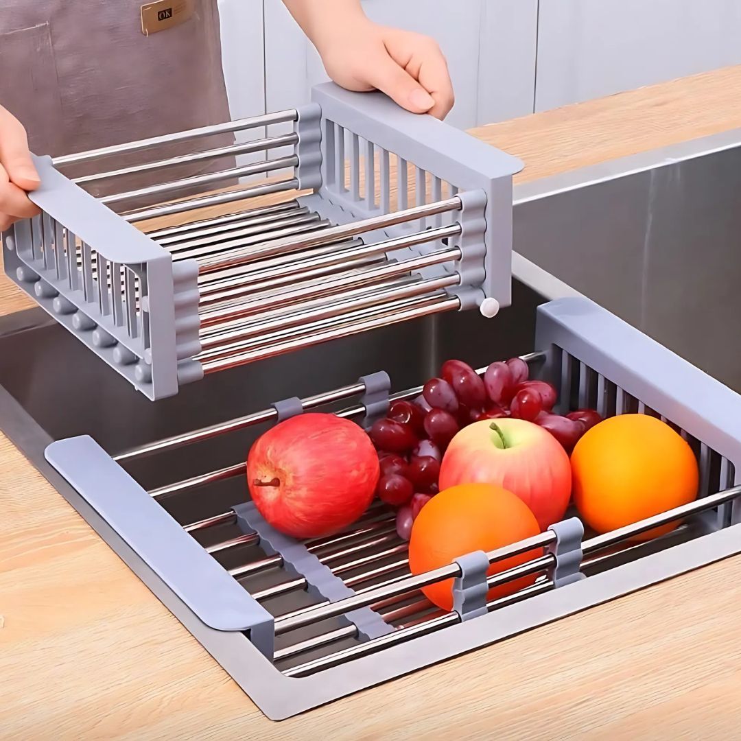 Retractable Over-the-Sink Dish Drying Rack