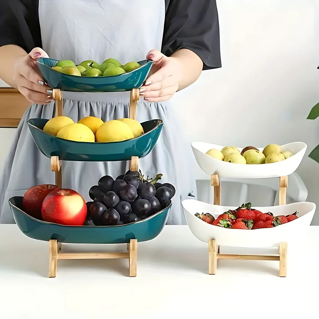 2 and 3 Tier Oval Fruit Bowl