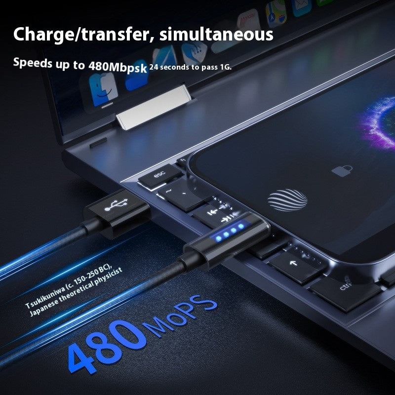 120W Smart LED Charging Cable with Auto-Off & Kevlar Braid