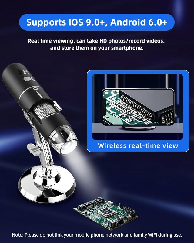 Wireless Digital Microscope – 1080P HD Camera with 1000x Zoom