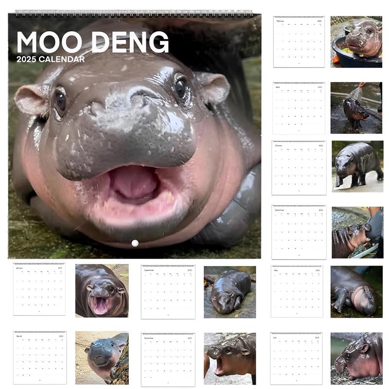 SnuggleMoo Adorable Moo Deng Baby Hippo 2025 Calendar