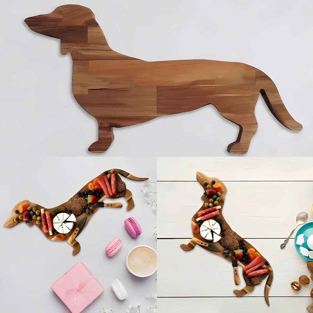Wood Dachshund Serving Platter