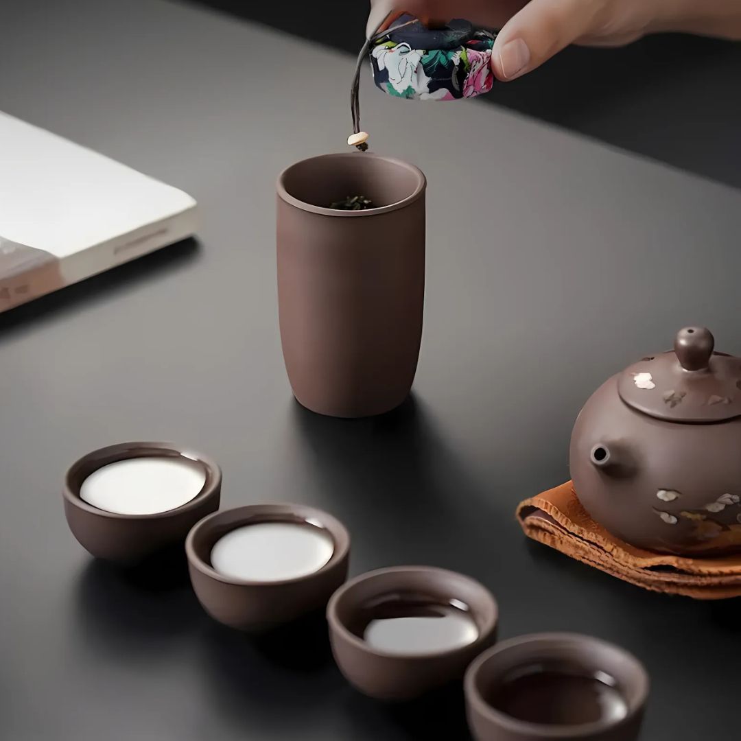 Purple Clay Travel Tea Set