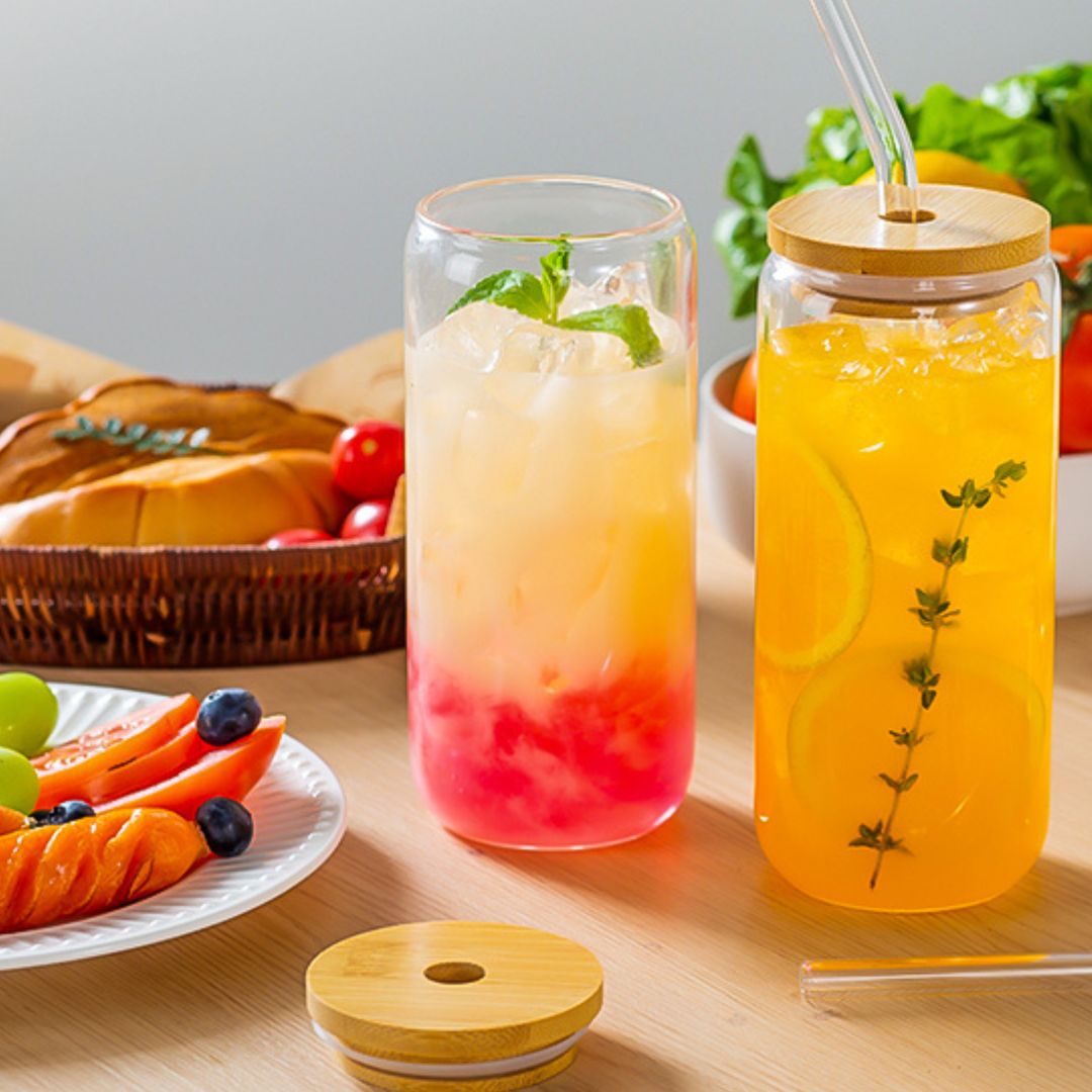 6 Pcs Can Shaped Glass Cups Beer & Ice Coffee Glasses