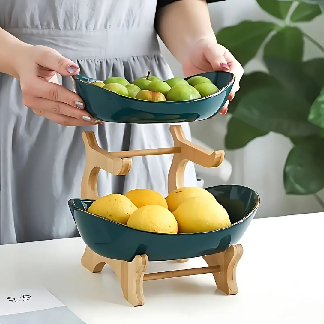 2 and 3 Tier Oval Fruit Bowl