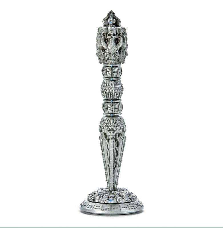 💀Metal Wand Skull Dice & Bone RPG Dice Set