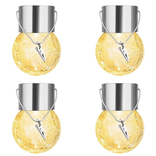 Multicolor Crackle Glass Hanging Solar Light