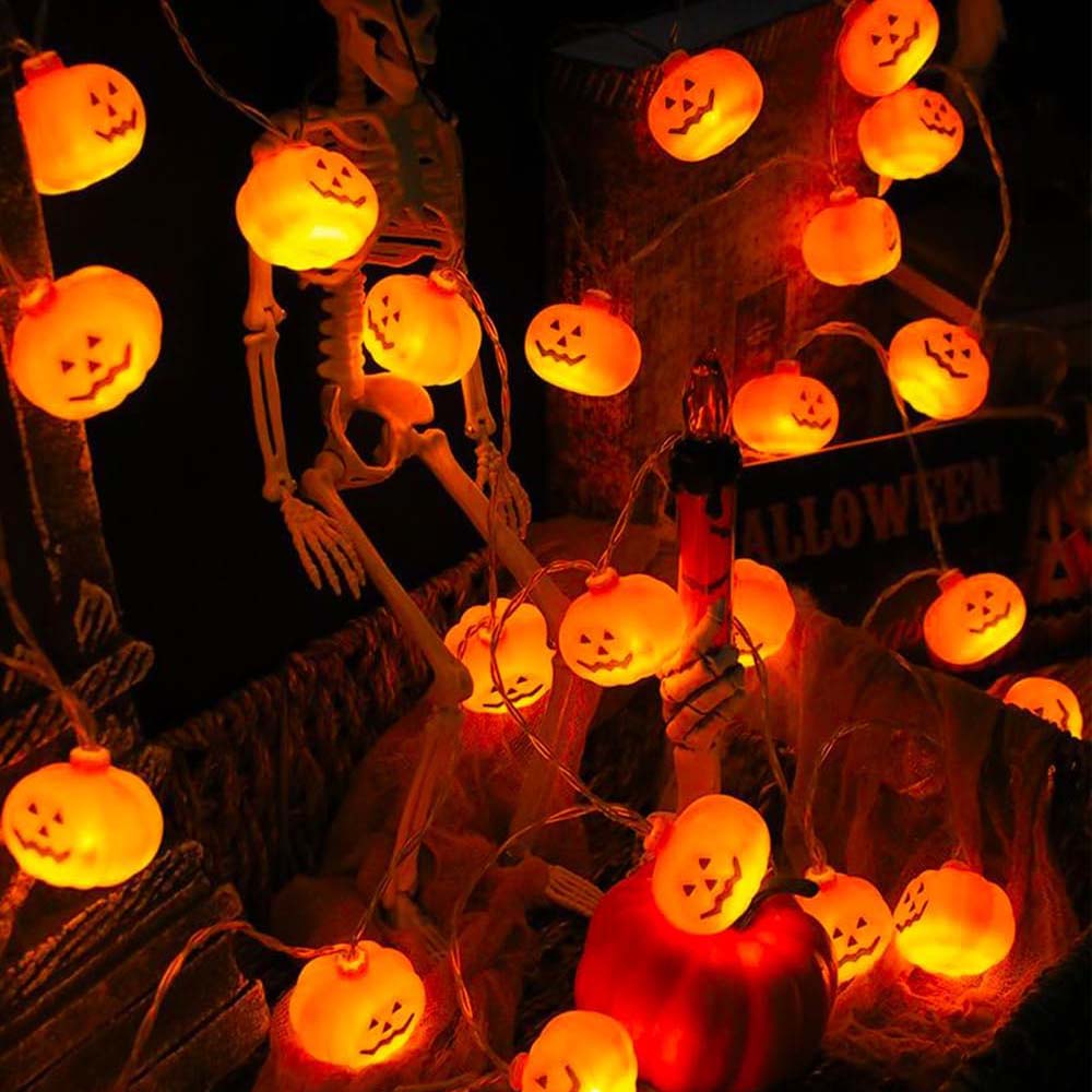 Halloween Pumpkin String Lights 20 LED 3M Battery Operated Indoor Outdoor
