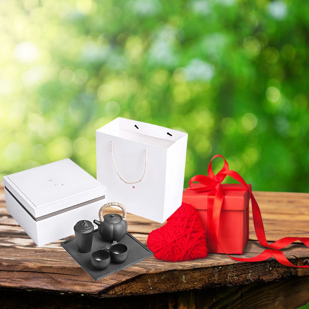 Japanese Black Pottery Wabi-sabi Tea Set