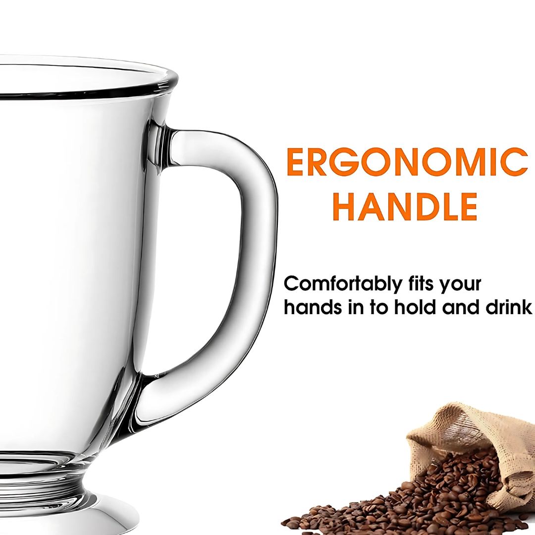 Large Glass Coffee Mugs with Handle