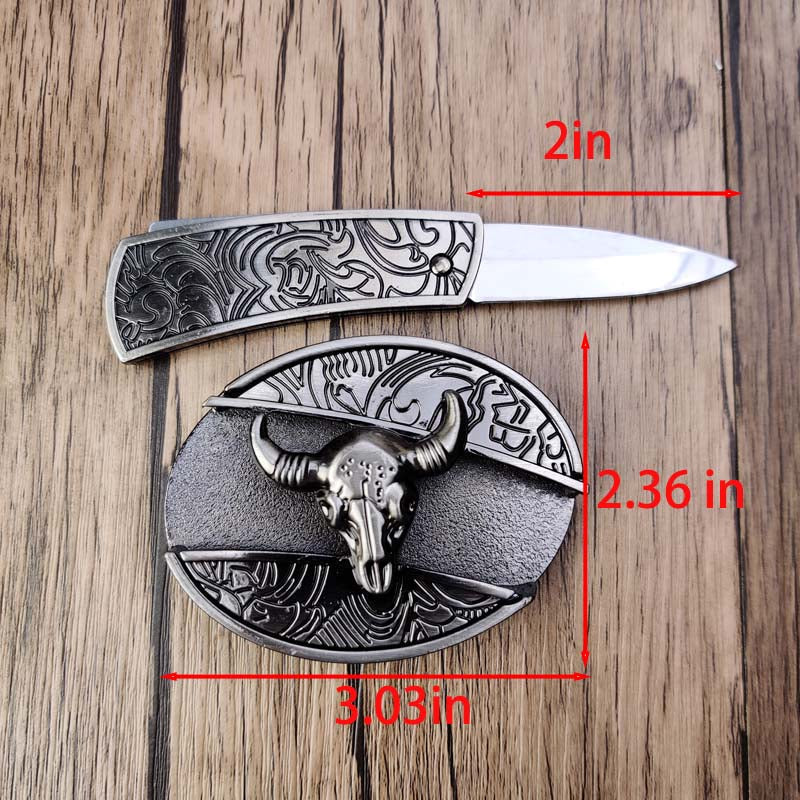 Metal Oval Cowboys Belt Buckle