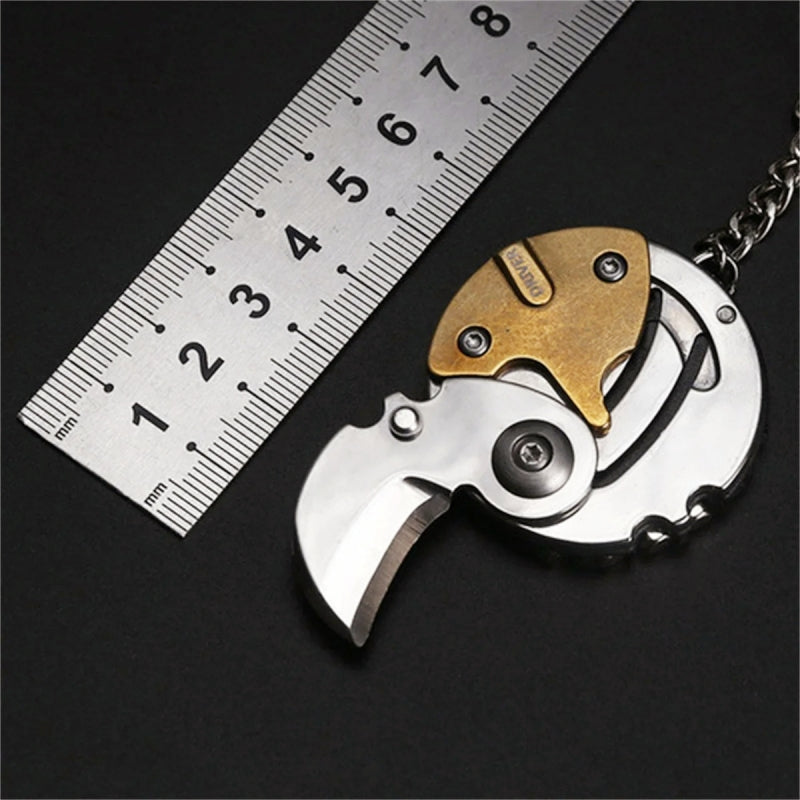 Coin-shape Multifunctional Folding Knife Keychain Outdoor EDC Tool