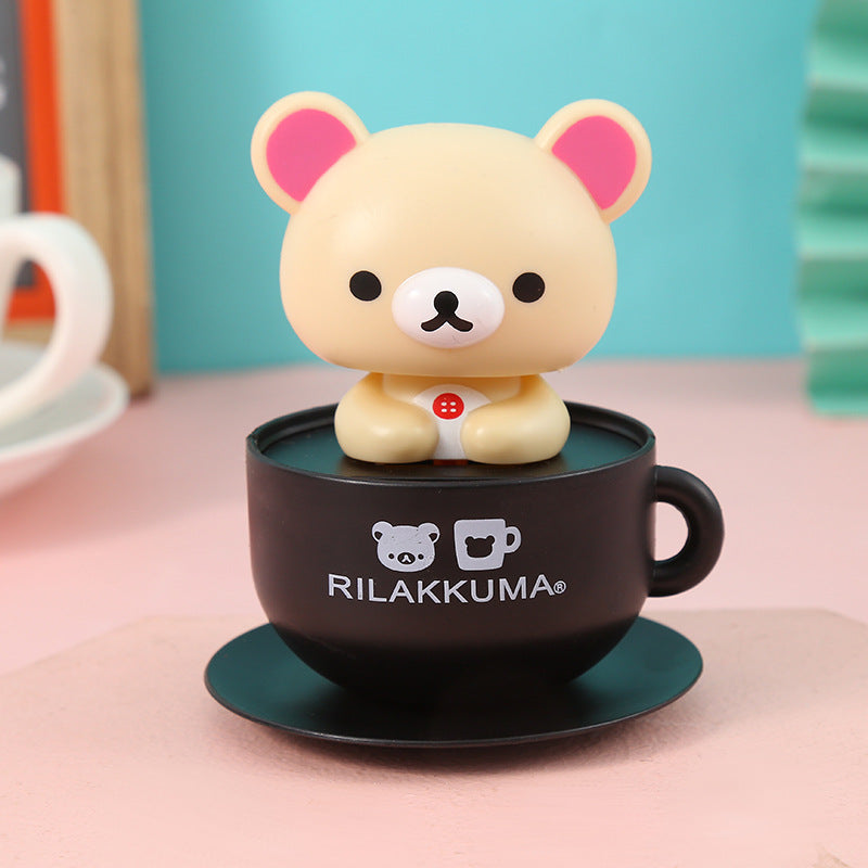 Rilakkuma Solar Nodding Cup Toy