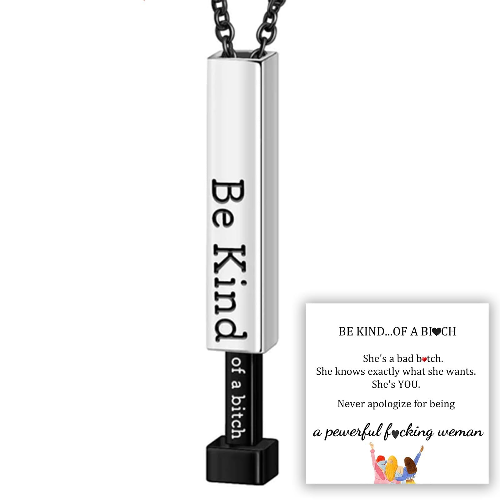 Be Kind...of a bi♡ch - Hidden Message Necklace