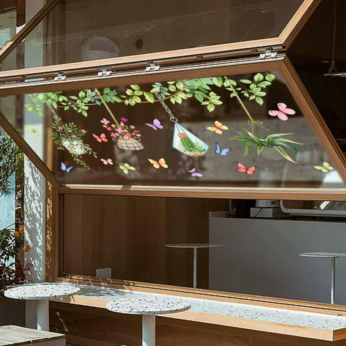 💐 Colorful Floral Bouquet Window Sticker 🖼️ (Removable without leaving marks)