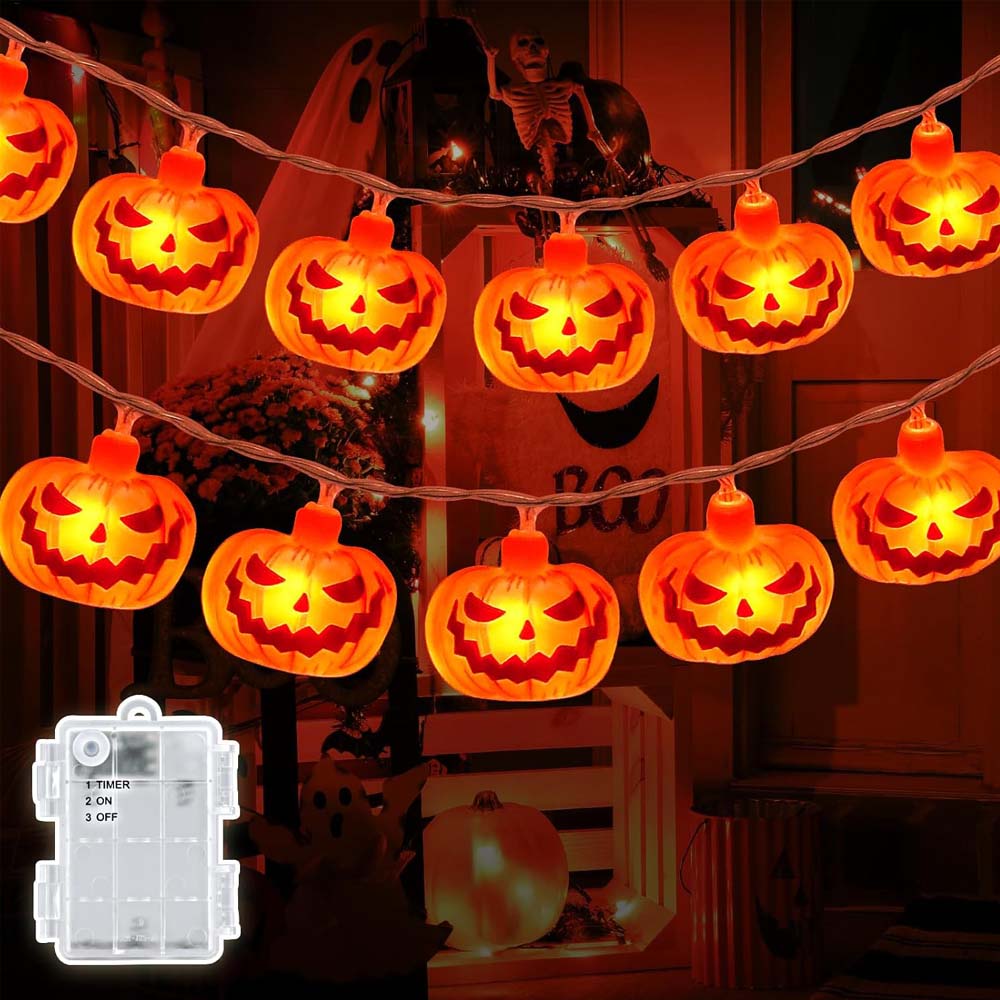 Halloween Pumpkin Lights 3M 20 LED Waterproof Fairy Lights with Timer