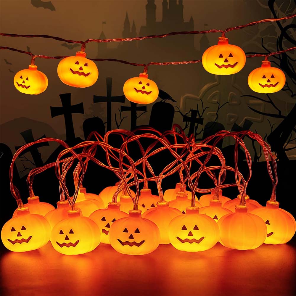 Halloween Pumpkin String Lights 3m 20 LED Indoor Outdoor Decoration