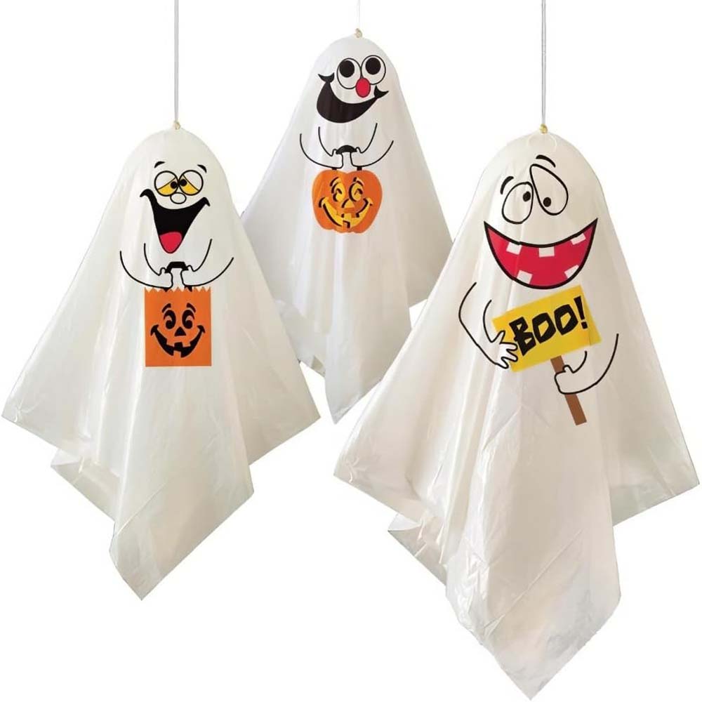 Ghost Halloween Hanging Decorations Pack of 3 Spooky Hanging Props