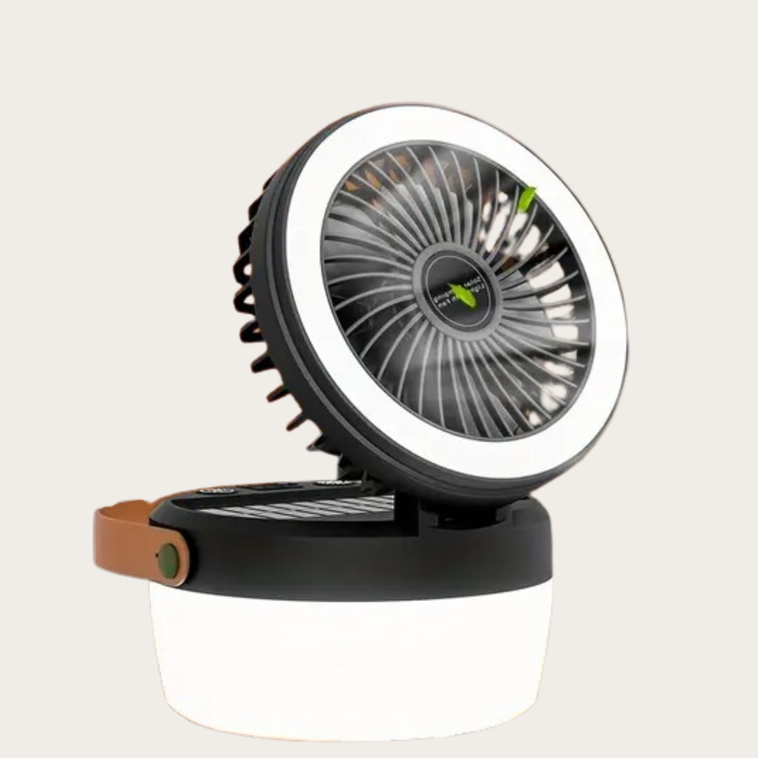 Solar Camping Fan with LED Light