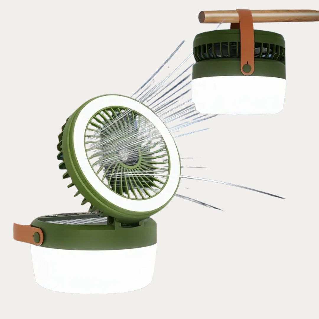 Solar Camping Fan with LED Light