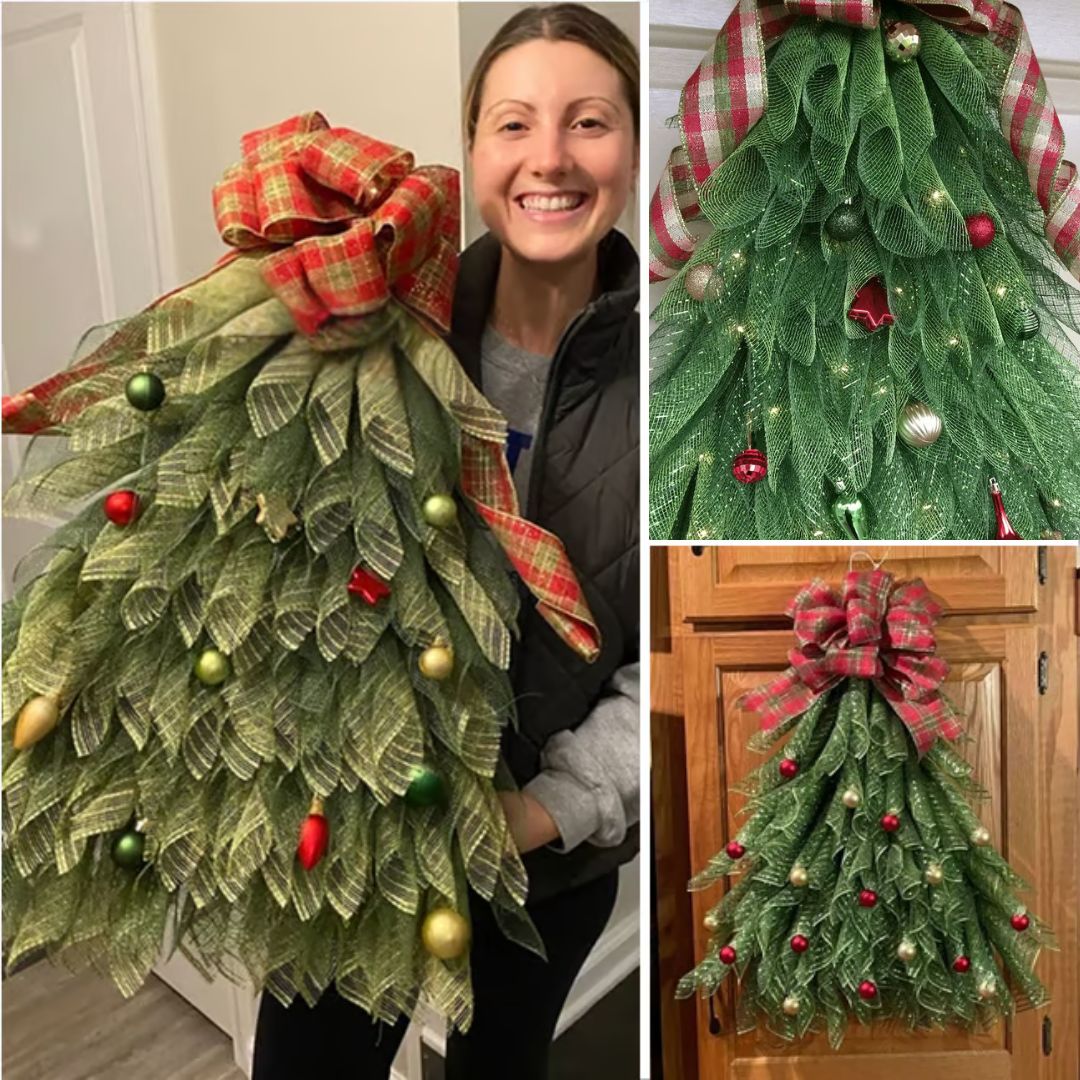 Handmade Christmas Tree Wreath for Front Door