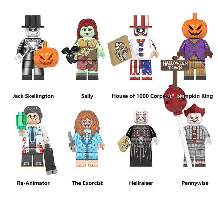 Assorted Halloween Horror Movie Minifigure Set  with Weapons & Accessories