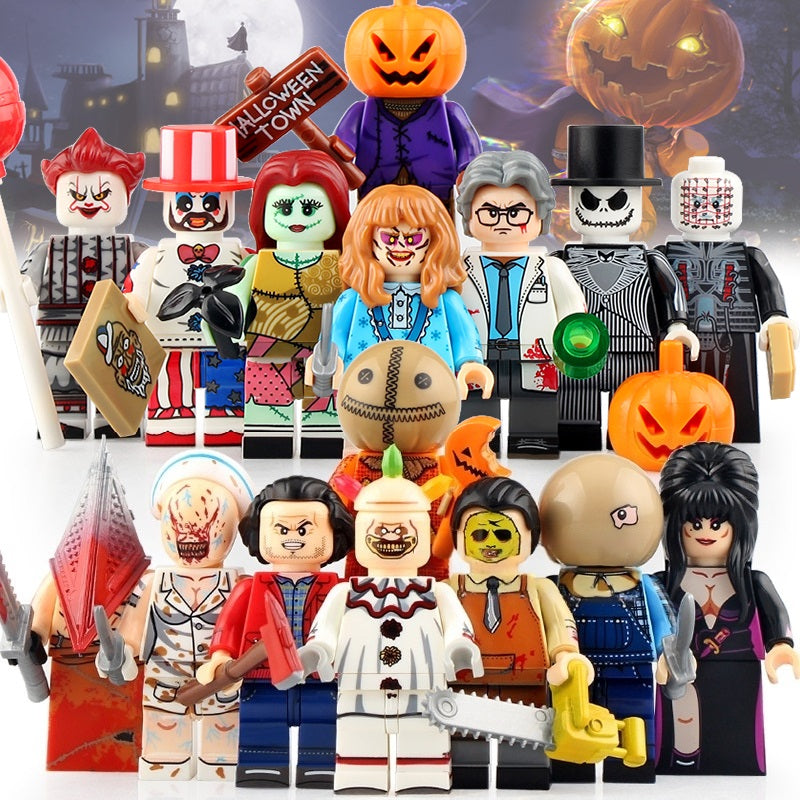 Assorted Halloween Horror Movie Minifigure Set  with Weapons & Accessories