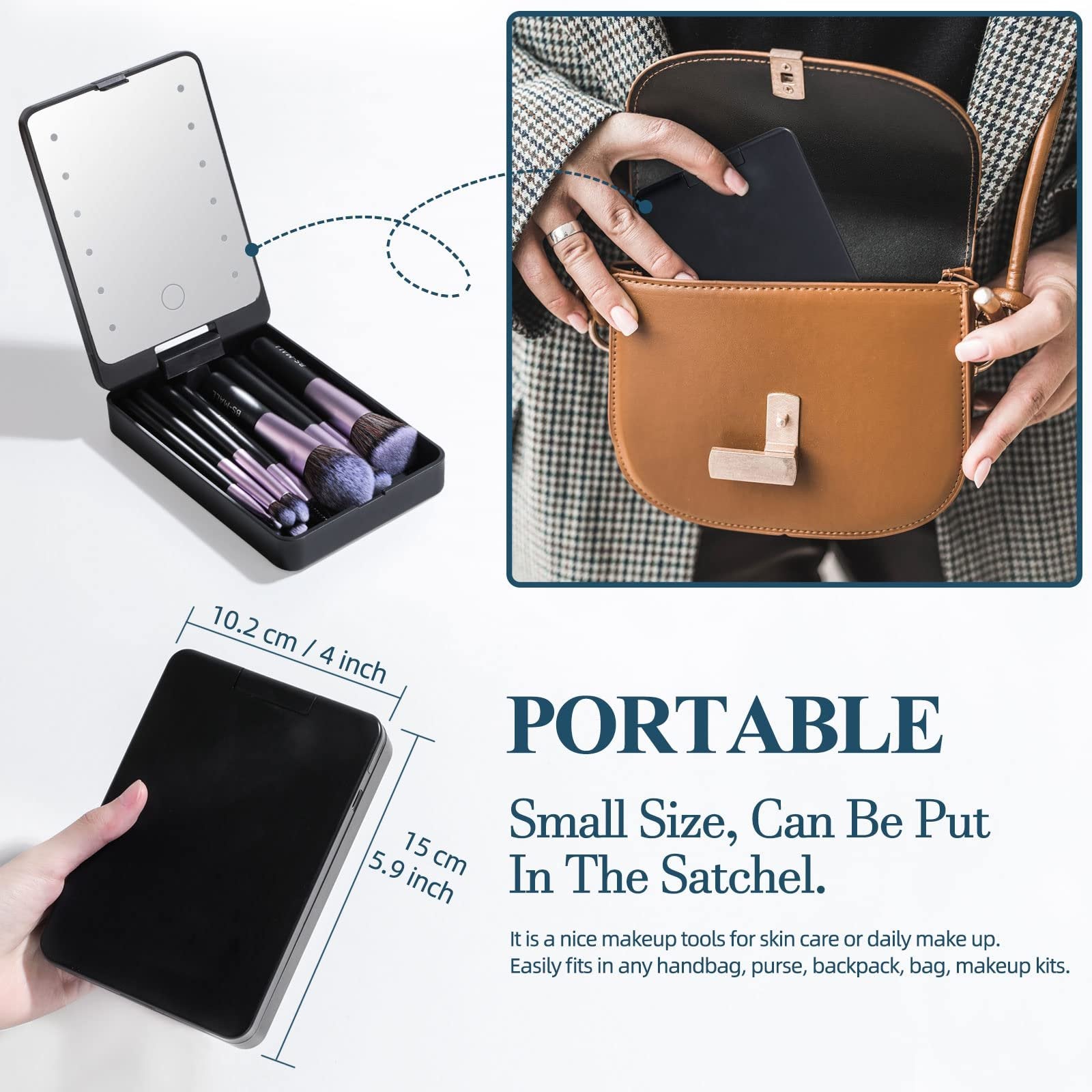 🔥🔥Travel Makeup Brush Set  with LED light