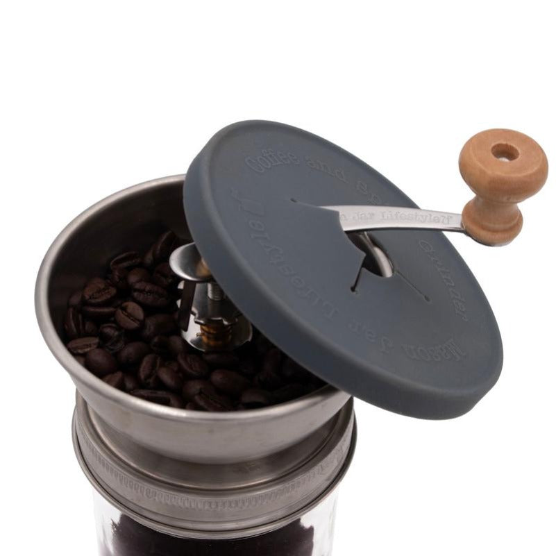 Manual Coffee Grinder Lid for Mason Jars – Adjustable & Portable