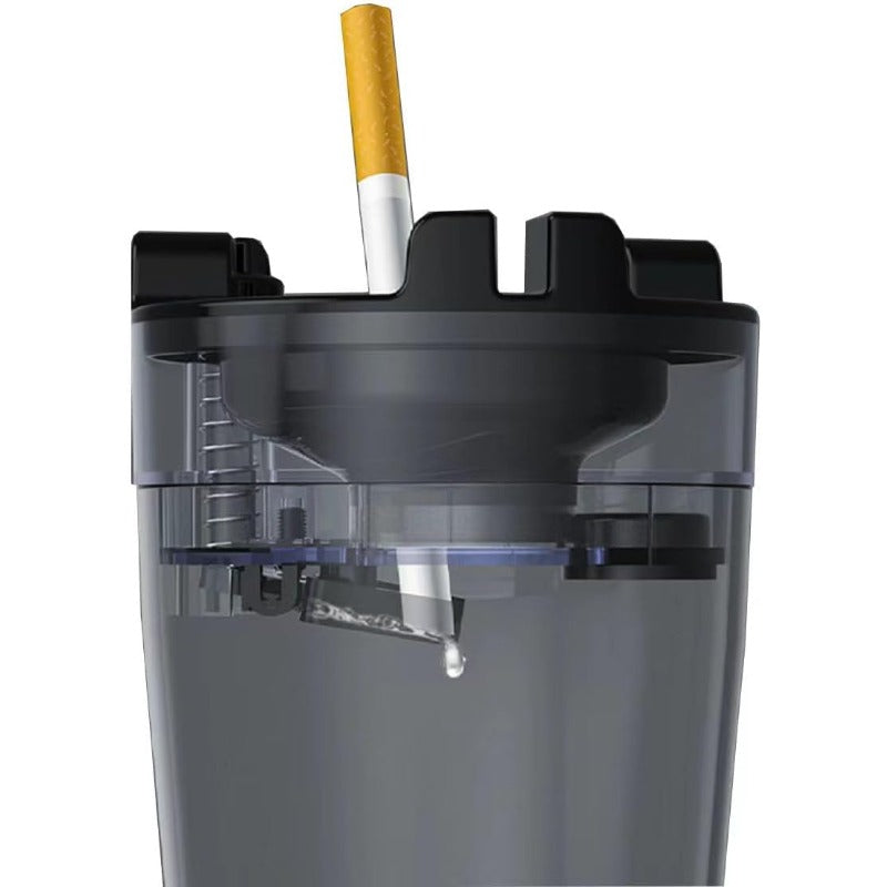 Smokeless Car Ashtray with One-Touch Water Extinguish