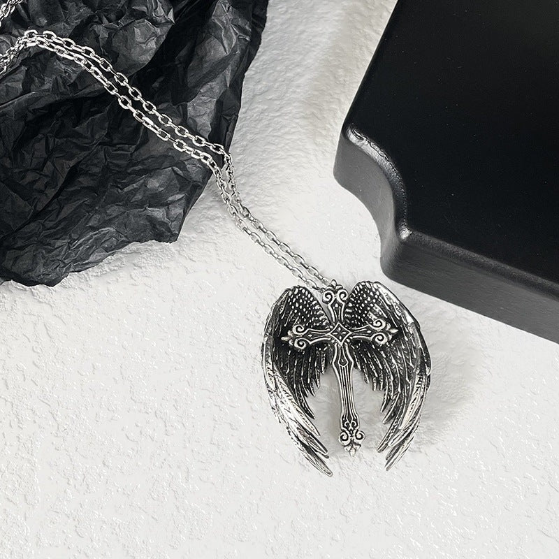 Angel Wing Cross Chain Necklace