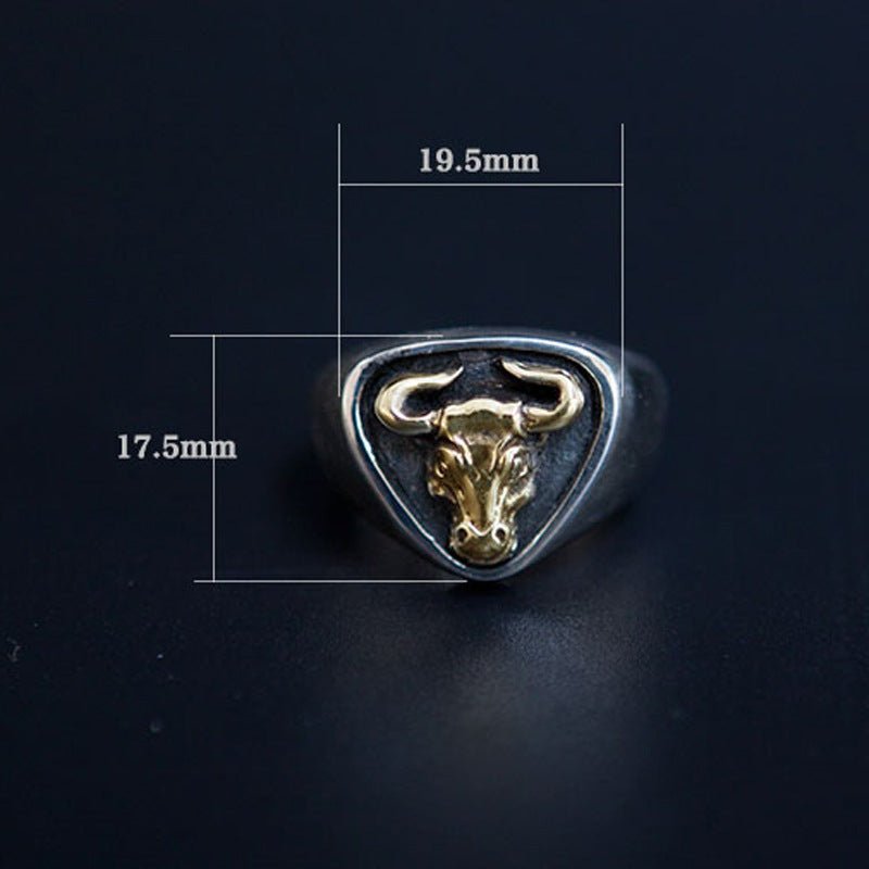 Cow Head Ring & Royal Flush Poker Open Ring