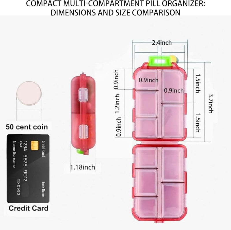Portable Multi-Compartment Sealed Pill Case