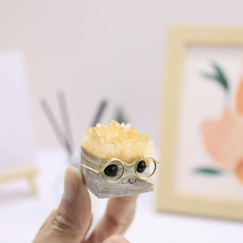 Hand-Carved Natural Crystal Hedgehog