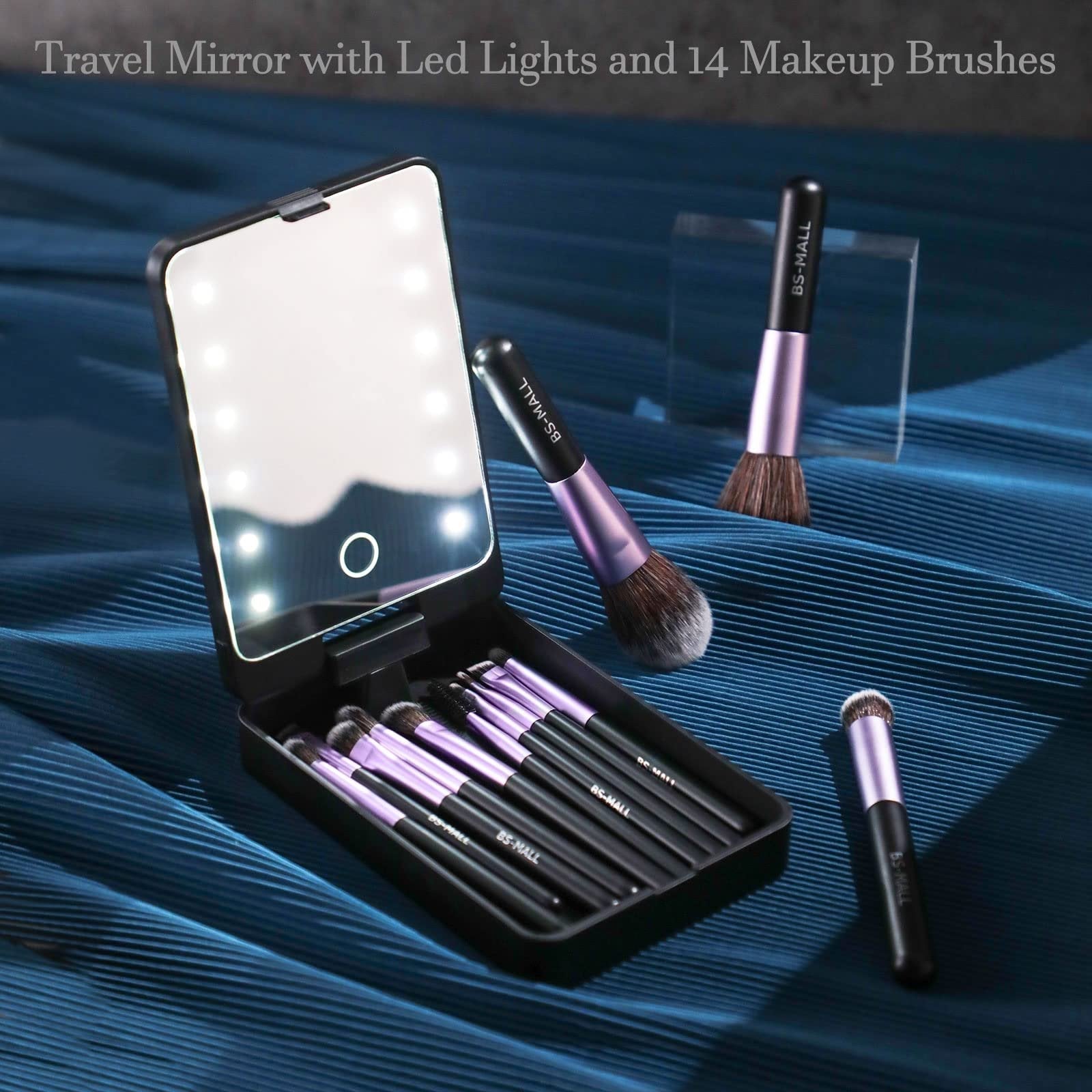 🔥🔥Travel Makeup Brush Set  with LED light