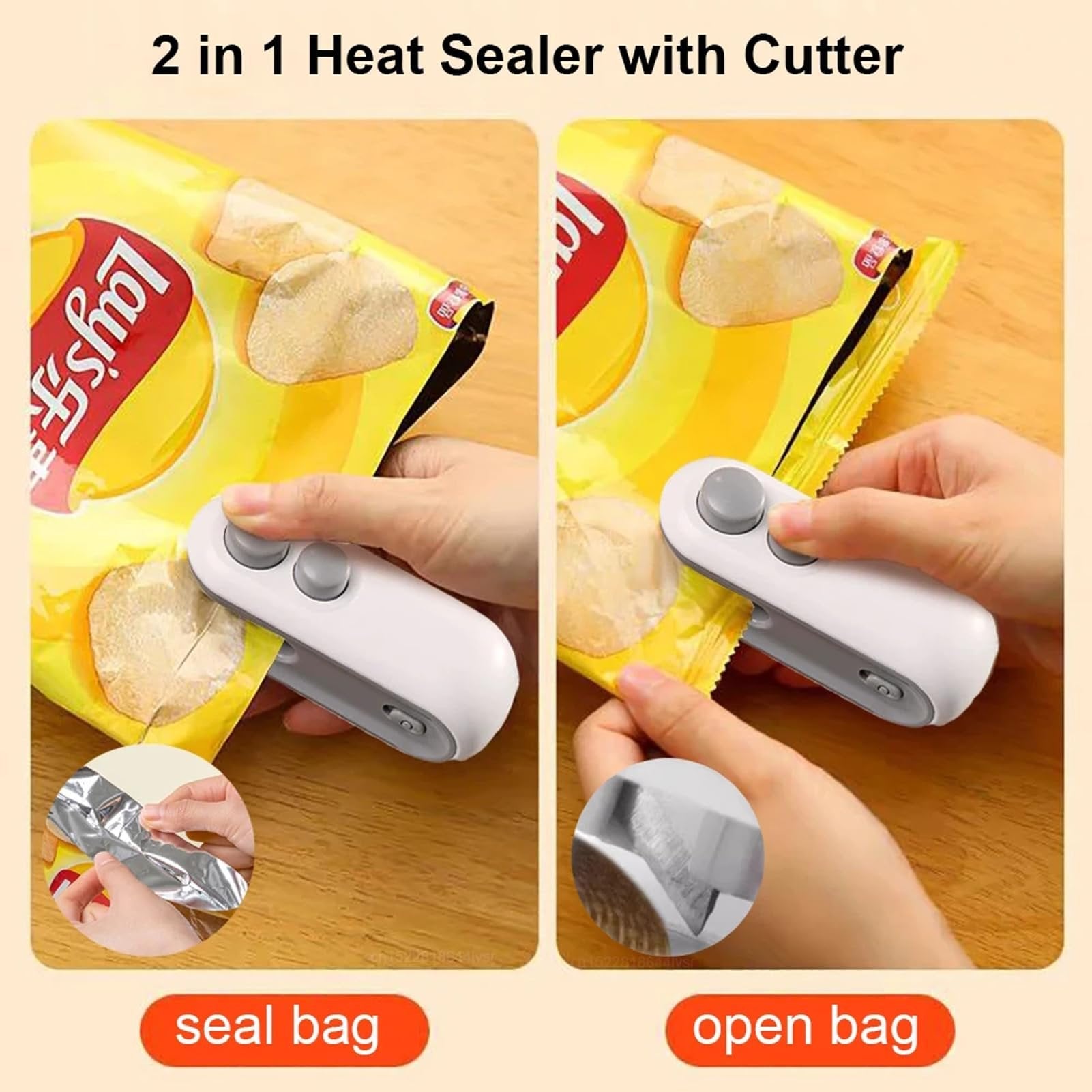 SealEase Mini 2-in-1 Sealer and Cutter with USB-C Charging