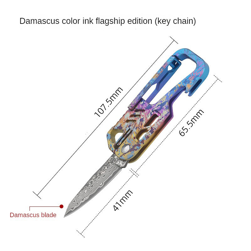 Titanium Alloy Multi-Tool Keychain Outdoor EDC Self-defense Tool Camping Equipment