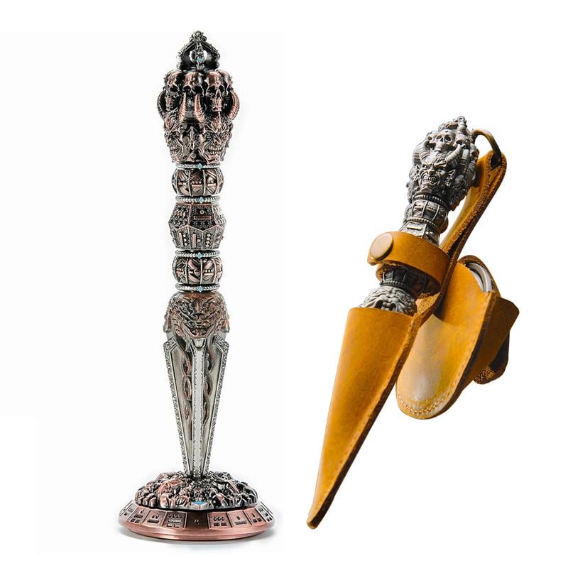 💀Metal Wand Skull Dice & Bone RPG Dice Set