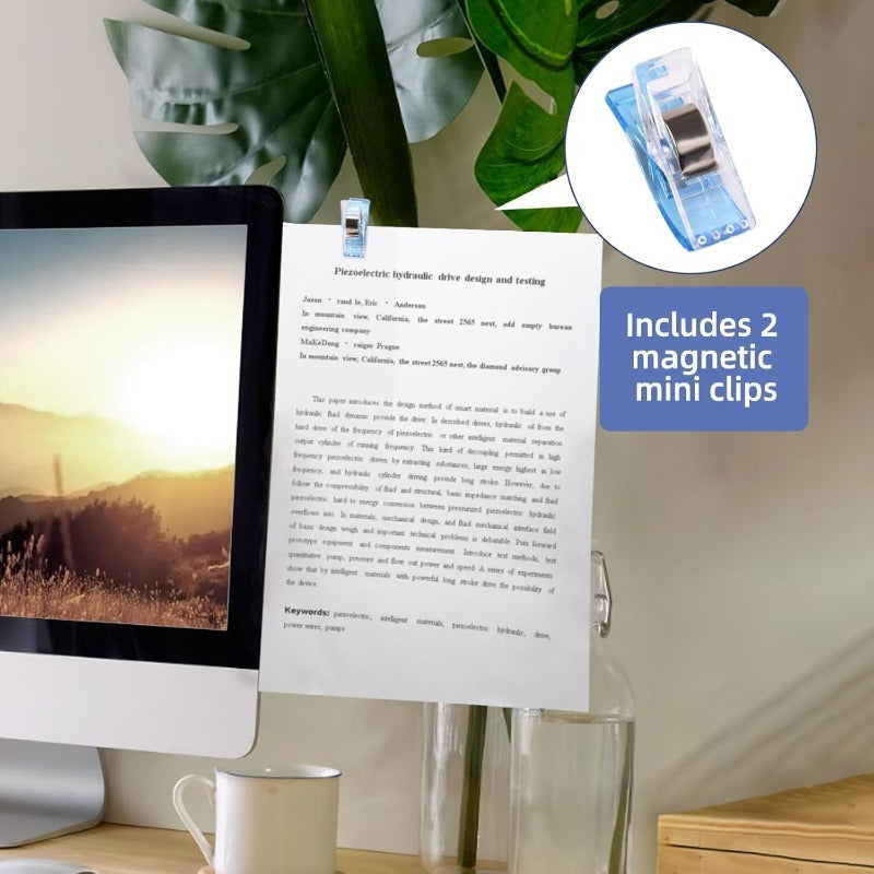 Magnetic Side Whiteboard for Monitors – Clip-On Dry-Erase & Note Holder