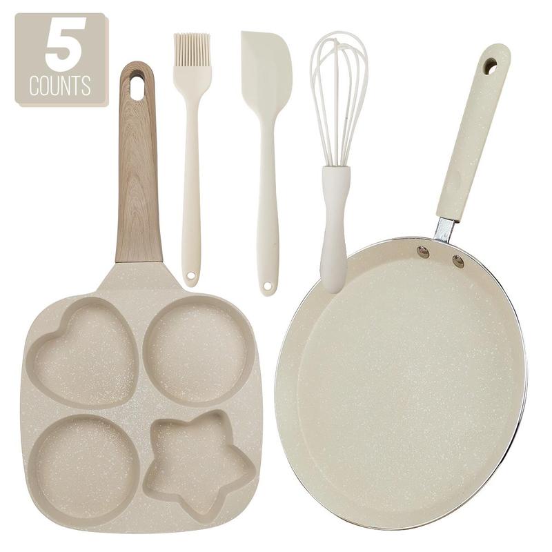 4-Cup Multi-Functional Non-Stick Egg Frying Pan – Star-Shaped Design