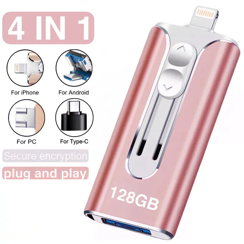 4-in-1 USB Flash Drive for iPhone/iPad/Android/PC