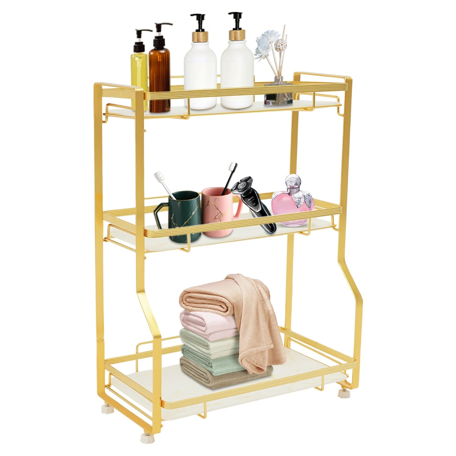 Gold Bathroom Vanity Counter Organizer