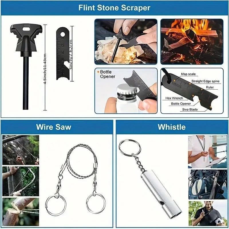 15-in-1 Camping & Hiking Emergency Kit
